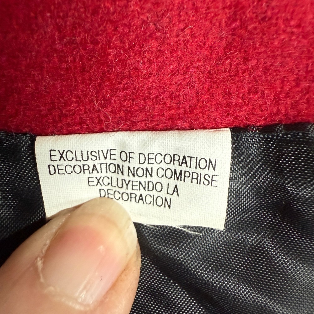 Russ Sport Company Vintage Red Wool Black Corduroy Embroidered Floral Vest Small - Picture 4 of 9